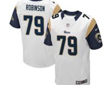 Nike St. Louis Rams 79 Greg Robinson white Elite NFL Jersey