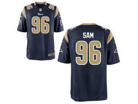 Nike St. Louis Rams 96 Michael Sam Blue Elite NFL Jersey