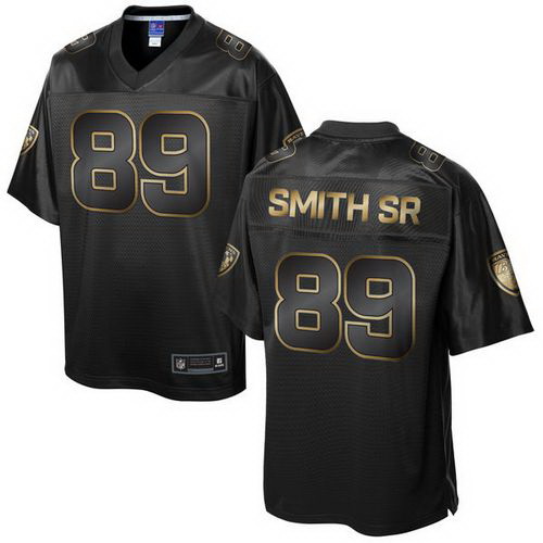 Nike Ravens #89 Steve Smith Sr Pro Line Black Gold Collection Me