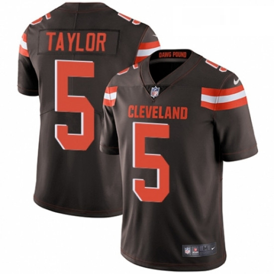 Youth Nike Cleveland Browns 5 Tyrod Taylor Brown Team Color Vapor Untouchable Limited Player NFL Jer