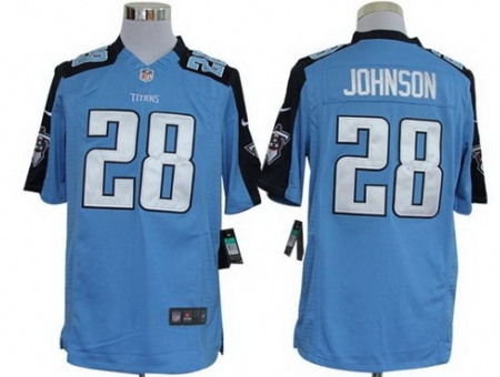 Nike Tennessee Titans 28 Chris Johnson Light Blue Limited NFL Jersey