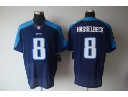 Nike Tennessee Titans 8 Matt Hasselbeck Dark Blue Elite NFL Jersey