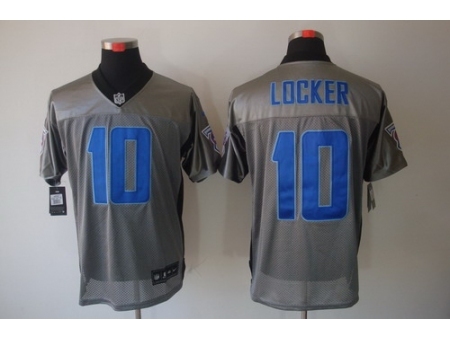 Nike Tennessee Titans 10 Jake Locker Grey Elite Shadow NFL Jersey