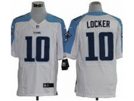 Nike Tennessee Titans 10 Jake Locker White Elite NFL Jersey