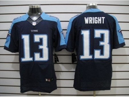 Nike Tennessee Titans 13 Kendall Wright Dark Blue Elite NFL Jersey