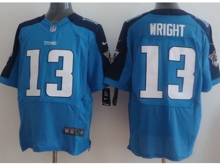 Nike Tennessee Titans 13 Kendall Wright Light Blue Elite Nike NFL Jersey