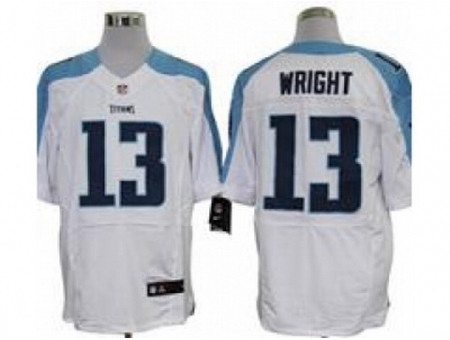 Nike Tennessee Titans 13 Kendall Wright White Elite NFL Jersey