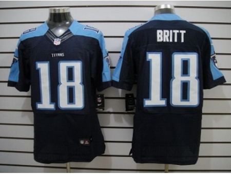 Nike Tennessee Titans 18 Kenny Britt Dark Blue Elite NFL Jersey