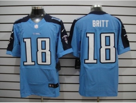 Nike Tennessee Titans 18 Kenny Britt Light Blue Elite NFL Jersey