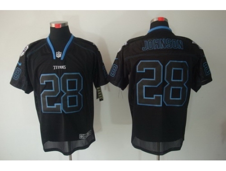 Nike Tennessee Titans 28 Chris Johnson Black Elite Lights Out NFL Jersey