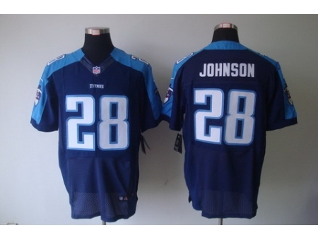 Nike Tennessee Titans 28 Chris Johnson Dark Blue Elite Nike NFL Jersey