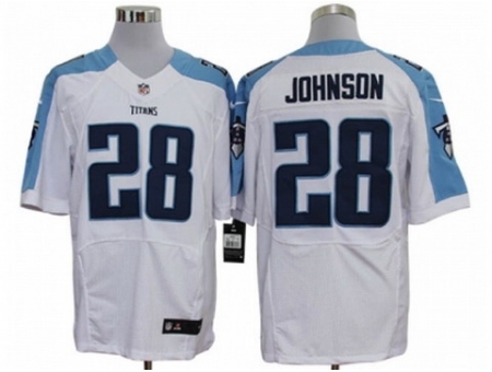 Nike Tennessee Titans 28 Chris Johnson White Elite NFL Jersey