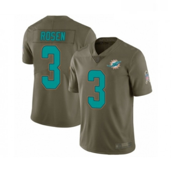 Youth Miami Dolphins 3 Josh Rosen Limited Olive 2017 Salute to S