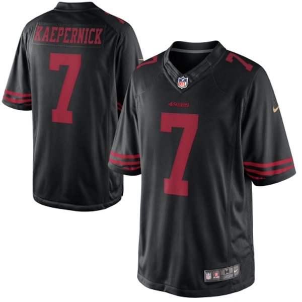 Mens San Francisco 49ers 7 Colin Kaepernick Nike Black Limited  