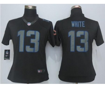 nike women nfl jerseys chicago bears 13 white black[nike impact limited][white]