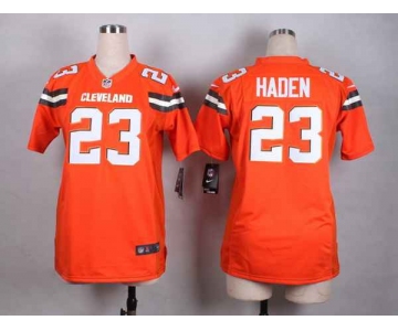 nike women nfl jerseys cleveland browns 23 joe haden orange[nike][new style]