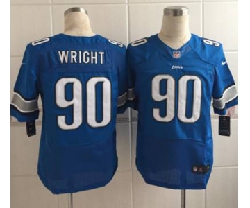 nike nfl jerseys detroit lions 90 wright blue[Elite][wright]