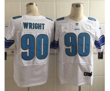 nike nfl jerseys detroit lions 90 wright white[Elite][wright]