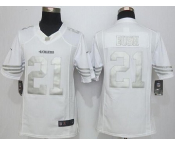 nike nfl jerseys san francisco 49ers 21 bush white Platinum[nike limited][bush]