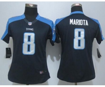 nike women nfl jerseys tennessee titans 8 mariota dk.blue[nike limited][mariota]