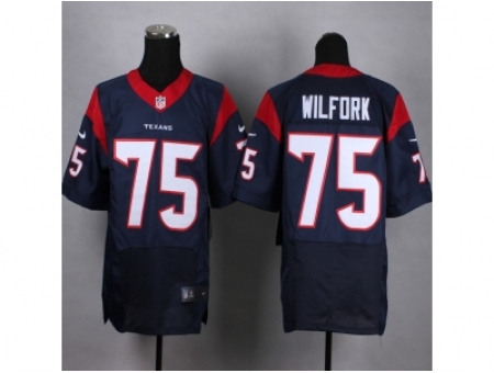 Nike Houston Texans 75 Vince Wilfork blue Elite NFL Jersey