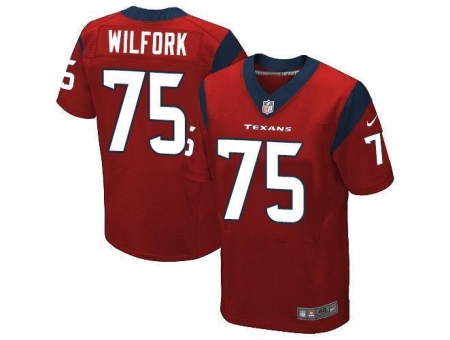 Nike Houston Texans 75 Vince Wilfork Red Elite NFL Jersey