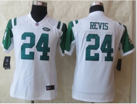 Women Nike New York Jets 24 Darrelle Revis white NFL Jersey