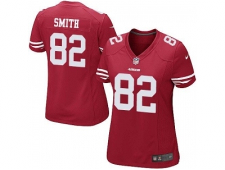 Women Nike San Francisco 49ers 82 Torrey Smith Red NFL Jersey