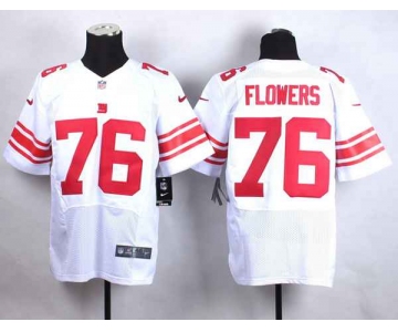 nike nfl jerseys new york giants 76 flowers white[Elite]