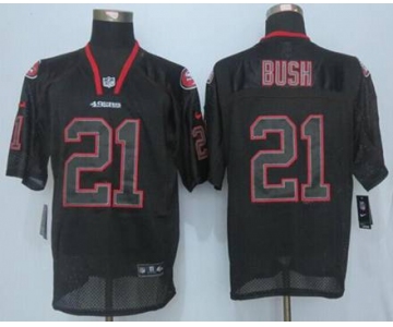 nike nfl jerseys san francisco 49ers 21 bush black[Elite lights out][bush]