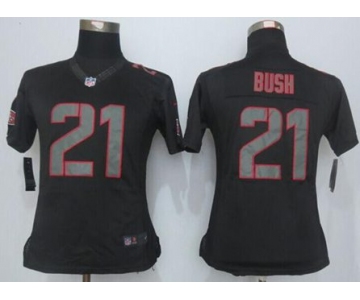 nike women nfl jerseys san francisco 49ers 21 bush black[nike impact limited][bush]