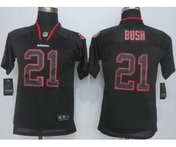 nike youth nfl jerseys san francisco 49ers 21 bush black[Elite lights out][bush]