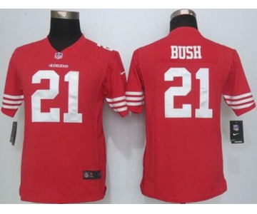 nike youth nfl jerseys san francisco 49ers 21 bush red[nike][bush]