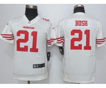 nike youth nfl jerseys san francisco 49ers 21 bush white[nike][bush]