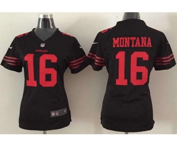 nike women nfl jerseys san francisco 49ers 16 montana black[nike]