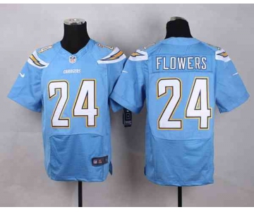 nike nfl jerseys san diego chargers 24 flowers lt.blue[Elite][flowers]