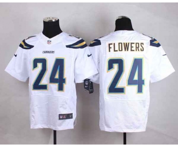 nike nfl jerseys san diego chargers 24 flowers white[Elite][flowers]