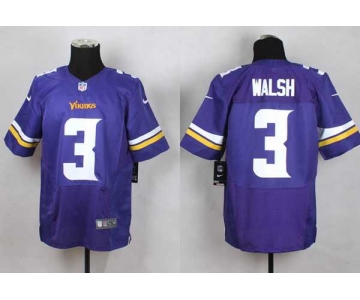 nike nfl jerseys minnesota vikings 3 walsh purple[Elite]