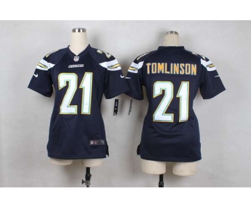 nike women nfl jerseys san diego chargers 21 tomlinson blue[nike]