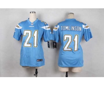 nike women nfl jerseys san diego chargers 21 tomlinson lt.blue[nike]