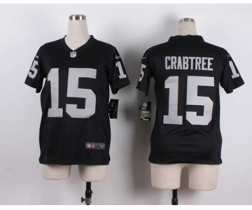 nike youth nfl jerseys oakland raiders 15 crabtree black[nike][crabtree]