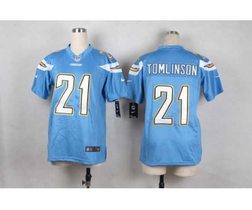 nike youth nfl jerseys san diego chargers 21 tomlinson lt.blue[nike]