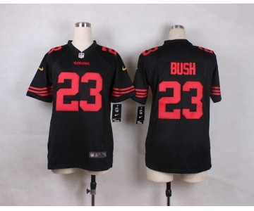 nike youth nfl jerseys san francisco 49ers 23 bush black[nike][bush]