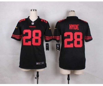 nike youth nfl jerseys san francisco 49ers 28 hyde black[nike]