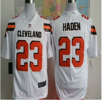 New Cleveland Browns #23 Joe Haden White Men Stitched NFL Game Jersey