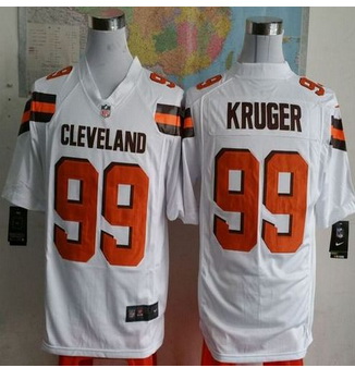 New Cleveland Browns #99 Paul Kruger White Men Stitched NFL Game Jersey