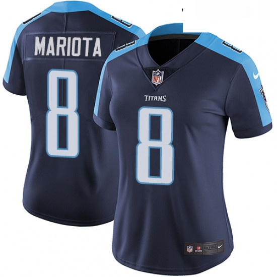 Womens Nike Tennessee Titans 8 Marcus Mariota Navy Blue Alternate Vapor Untouchable Limited Player N