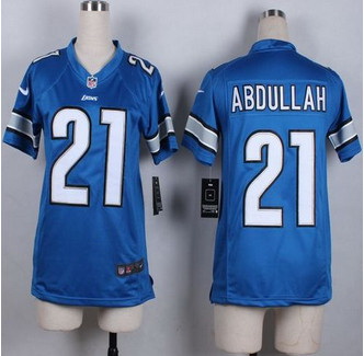 Women New Lions #21 Ameer Abdullah Light Blue Team Color Stitched NFL Elite jersey