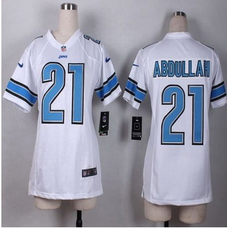 Women New Lions #21 Ameer Abdullah White Stitched NFL Elite Jersey