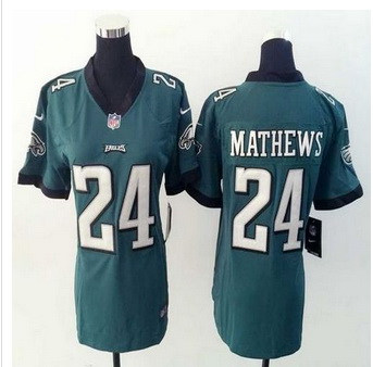 Women New Eagles #24 Ryan Mathews Midnight Green Team Color Stitched NFL New Elite Jersey